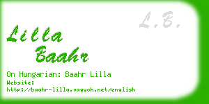 lilla baahr business card